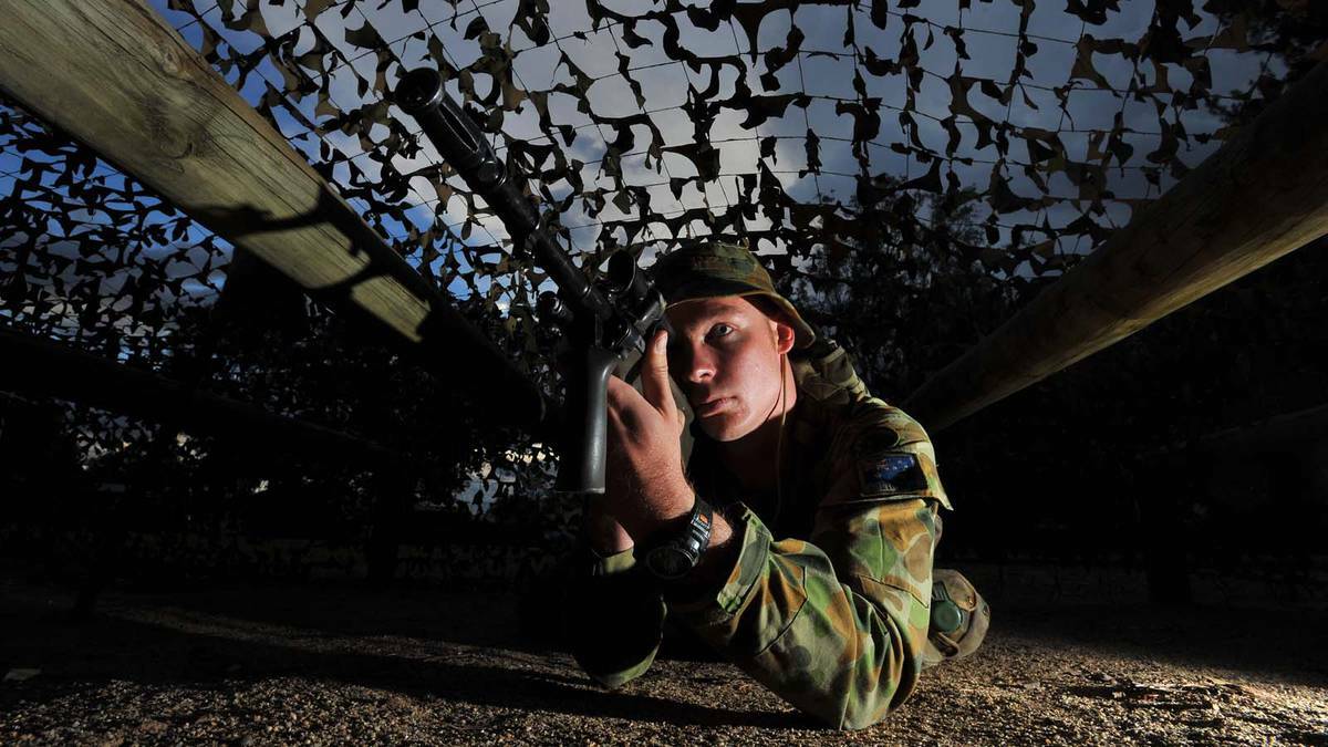 DAILY ADVERTISER: Lance Corporal Ian Dahlenburg at the Army Reserve open day. Picture: Addison Hamilton
