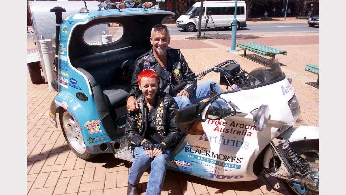 Gary and Doreen Fletcher are riding their trike around Australia to raise funds for arthritis research. Picture: RAY HUNT