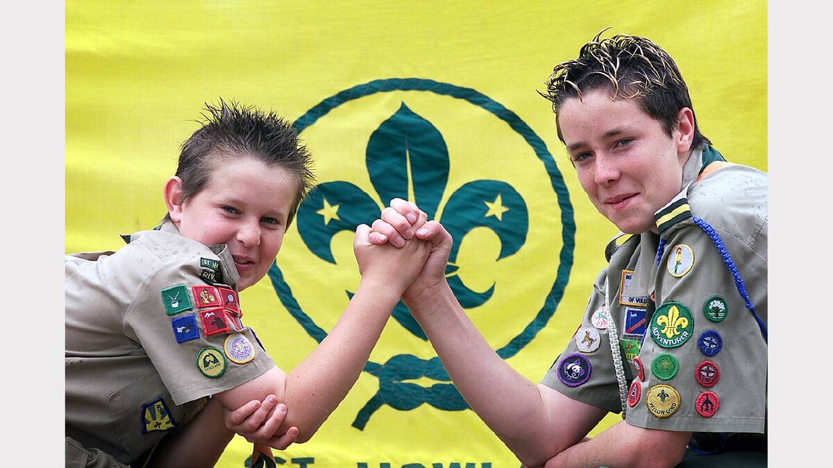 Howlong 1st Scout group has two brothers that have achieved the highest achievement in cubs and scouts. Robert Metcalfe, 10, and Richard Metcalfe, 15. Picture: SIMON DALLINGER