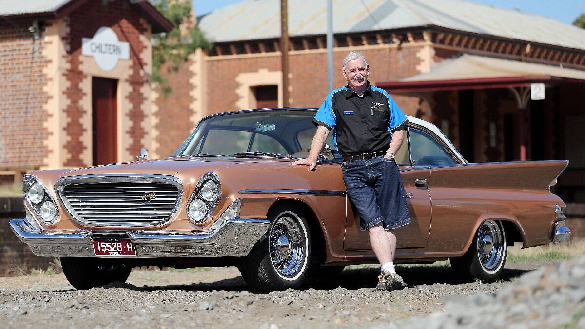 John Lloyd and his immaculately restored 1961 Chrysler Newport, which he will be taking to this weekend’s Chryslers on the Murray event in Albury-Wodonga. Picture: JOHN RUSSELL