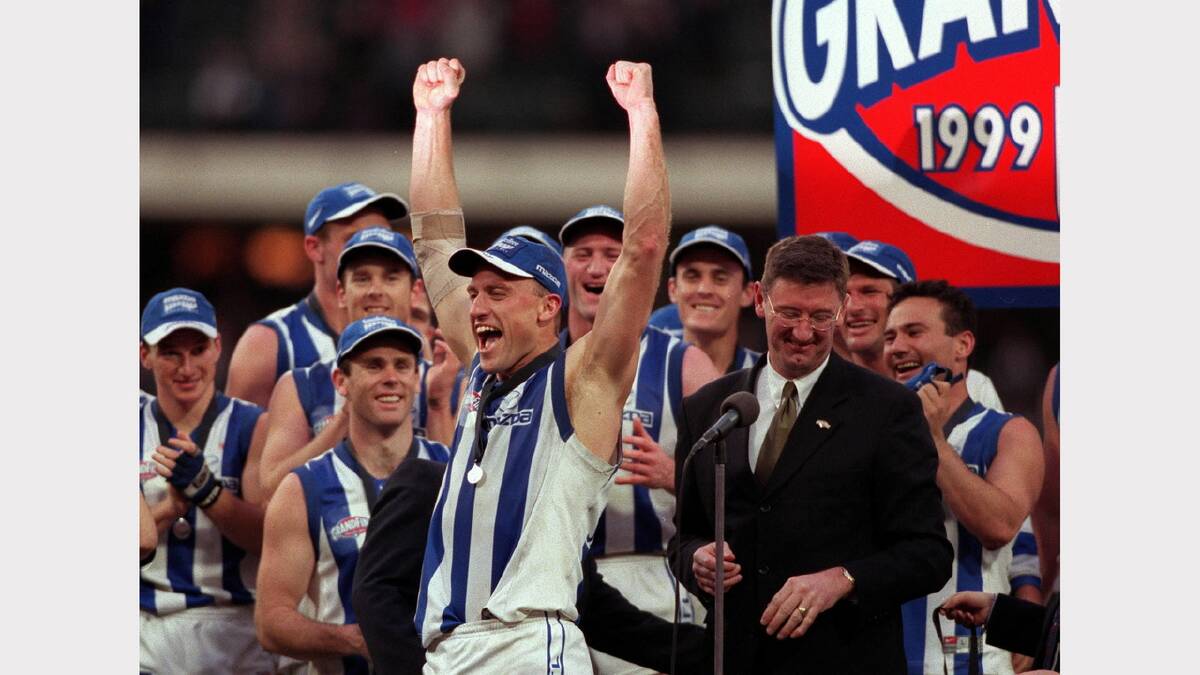 Corowa's John Longmire started his football career at Corowa-Rutherglen before heading to North Melbourne, where he won the Coleman Medal in 1990 and an AFL premiership in 1999. Picture: GETTY IMAGES