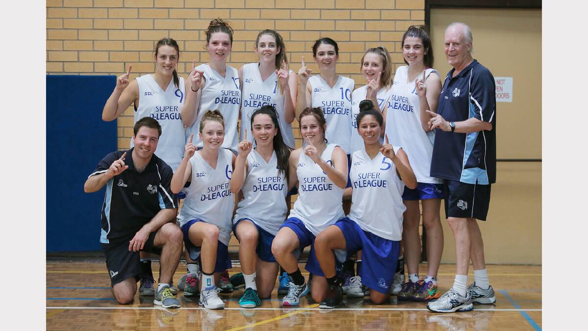 U/18 girls grand final, Vic Goldminers vs NSW Waratahs, the winning NSW team with coach Reece Potter. Pictures: TARA GOONAN