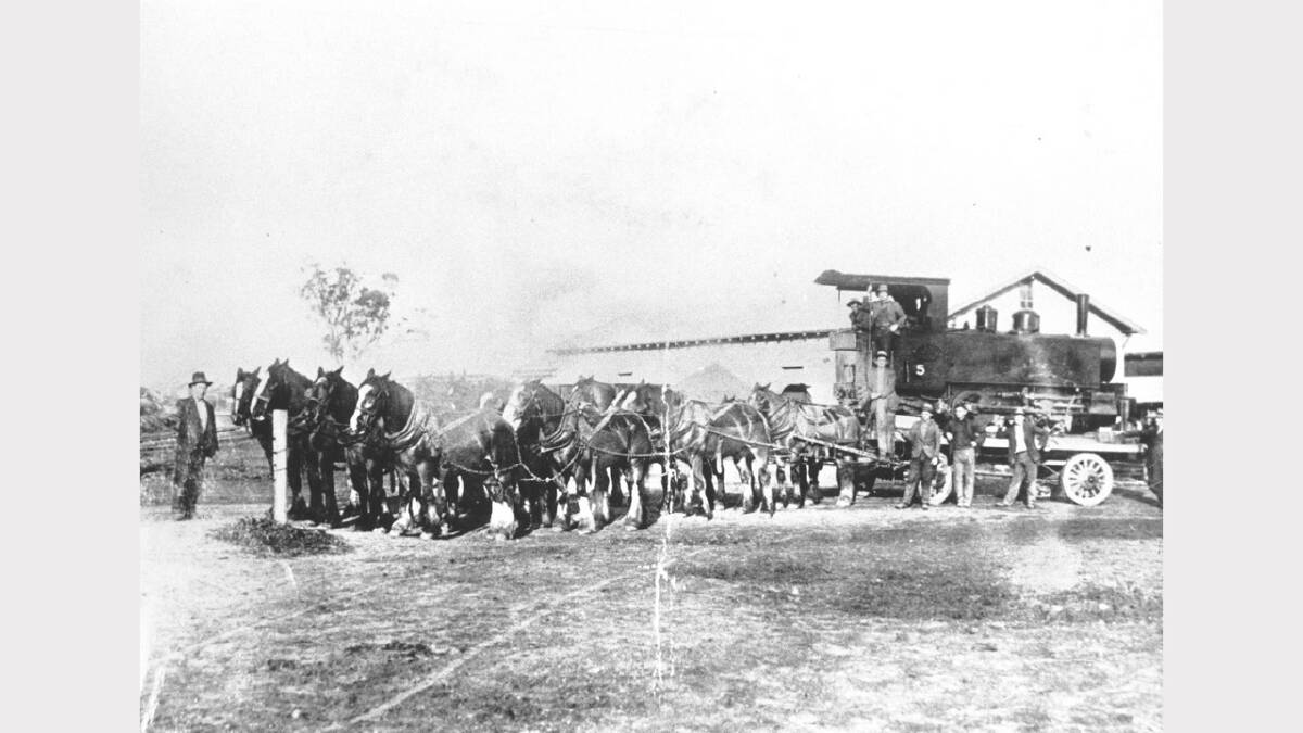HORSES, light railways and steam-driven traction engines were all used in the construction of the Hume Dam. The oddest combination was perhaps when a team of 16 or 20 horses pulled a wooden road wagon that carried a locomotive. This happened on the Victorian side, where a light  railway connected the dam site to Ebden on the Cudgewa line.