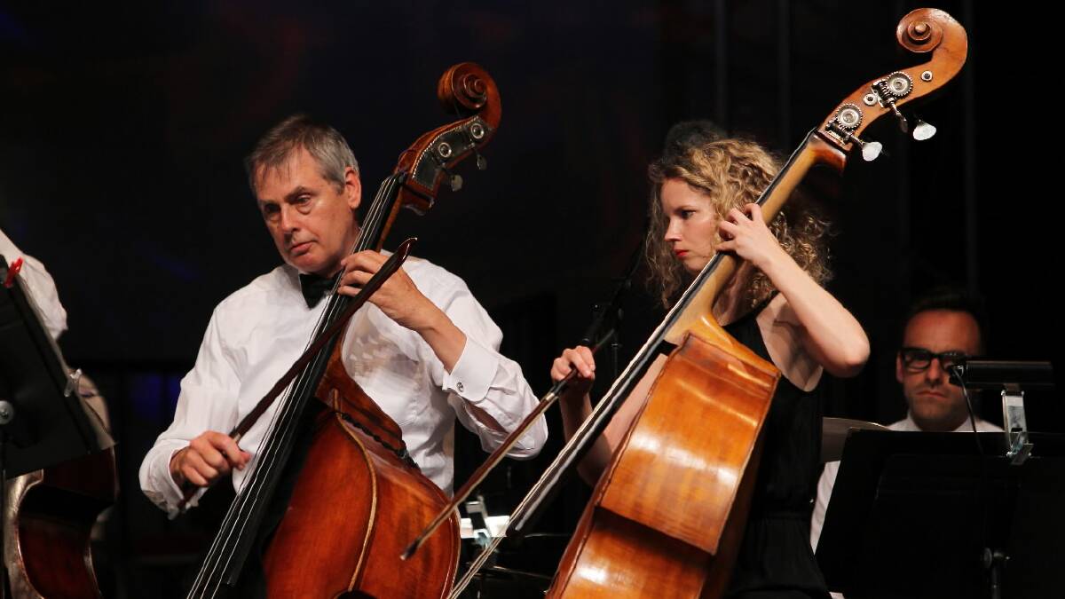 Some of the musicians forming the alpha sinfonia on stage at Opera in the Alps.