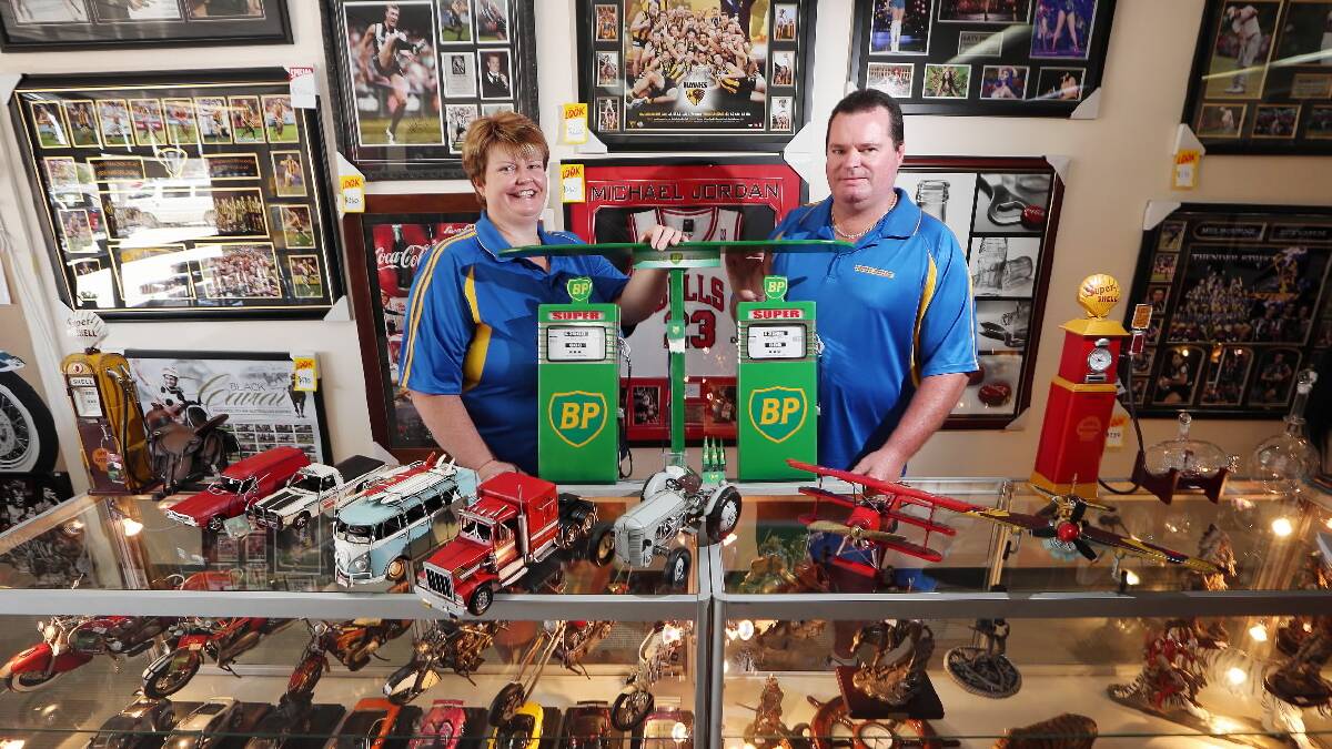 Man Zone’s Vanessa and Mark Stelfox in their shop for the man in your life. Picture: JOHN RUSSELL