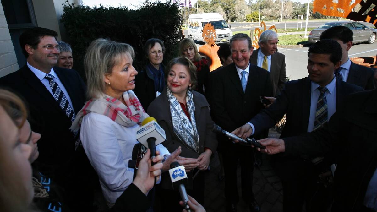 Sussan Ley and Sophie Mirabella announce the $5 million Coalition promise yesterday. Picture: BEN EYLES
