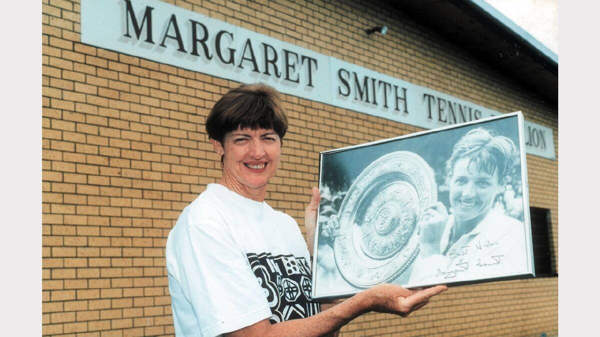 Pictured here in 1999 is Margaret Court outside the Albury tennis complex named in her honour.