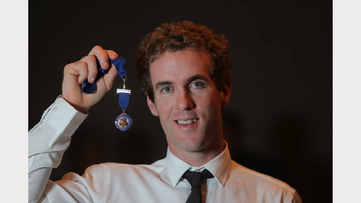 Xavier Leslie with his Morris Medal.