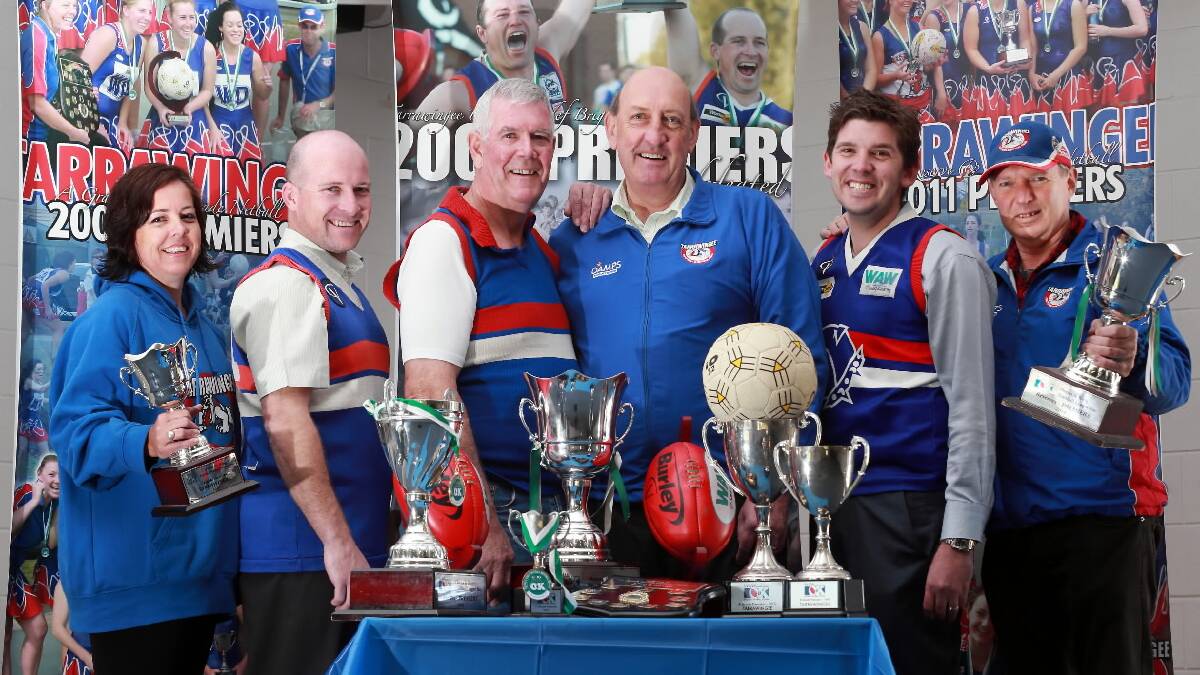 Kym Amery, Finton Eames, Brian Kerlin, Cyril Everitt, Ben Watts and Neil Deveson are looking forward to Saturday’s reunion. Picture: JOHN RUSSELL