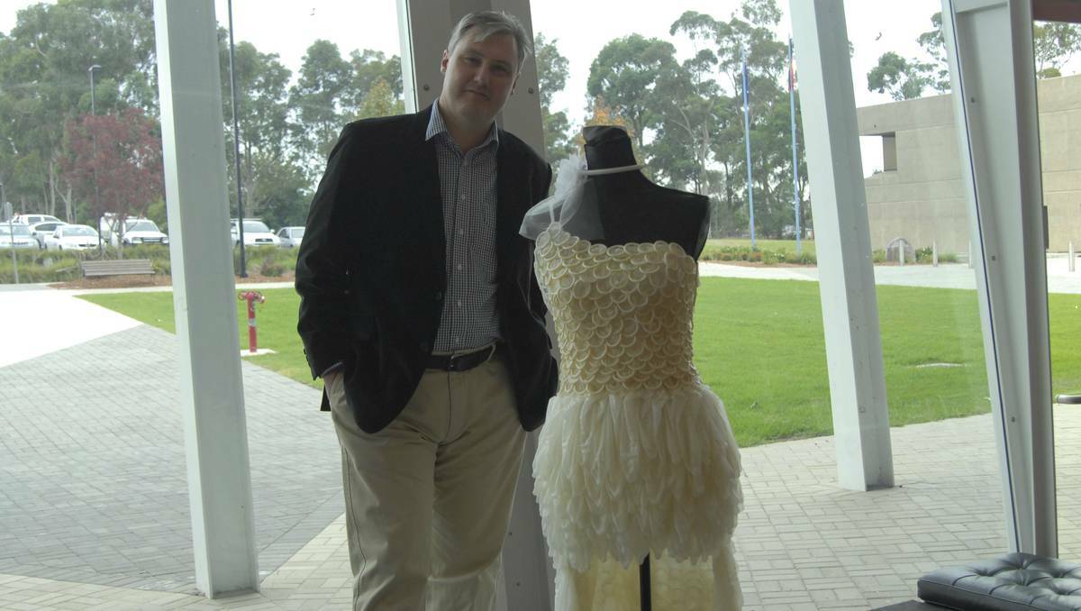Shoalhaven councillor Andrew Guile wants the condom wedding gown removed. Picture: JESSICA LONG 
