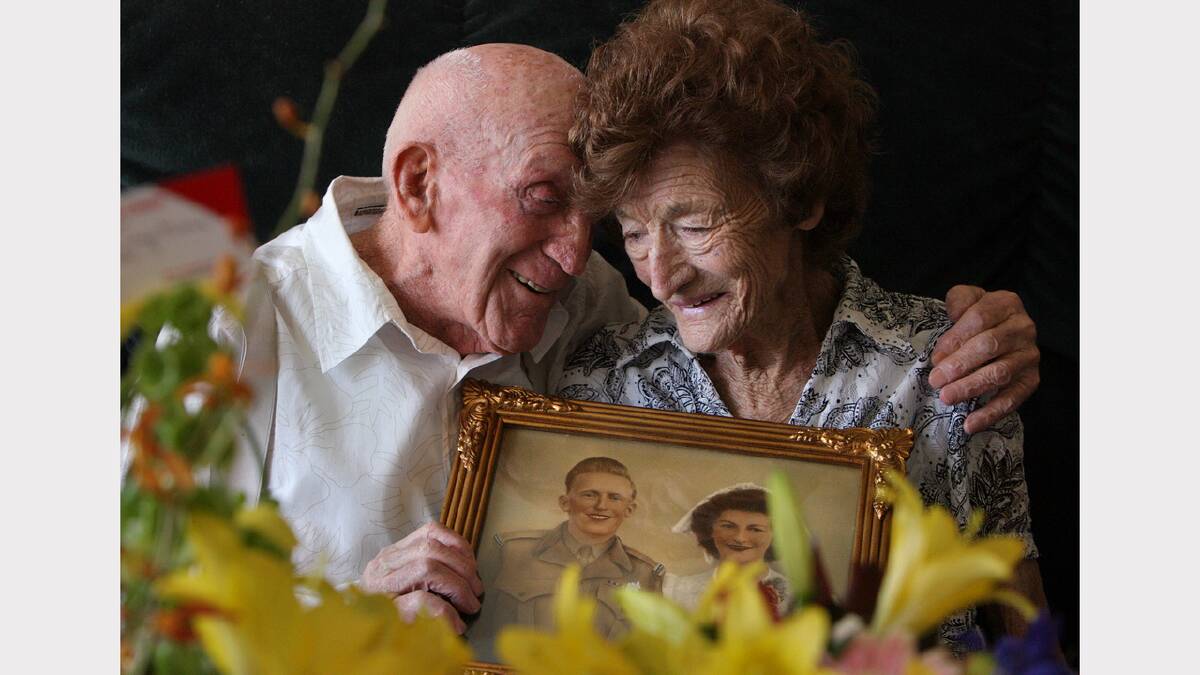 Wally Moras with his beloved wife Vera on their 65th wedding anniversary in 2010.