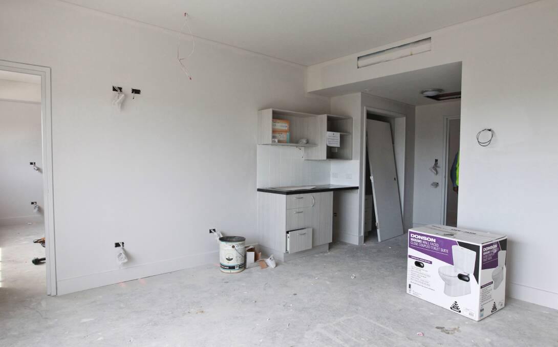 The Border Mail takes a tour through the in-construction Albury-Wodonga Accommodation Centre. Picture: BEN EYLES.