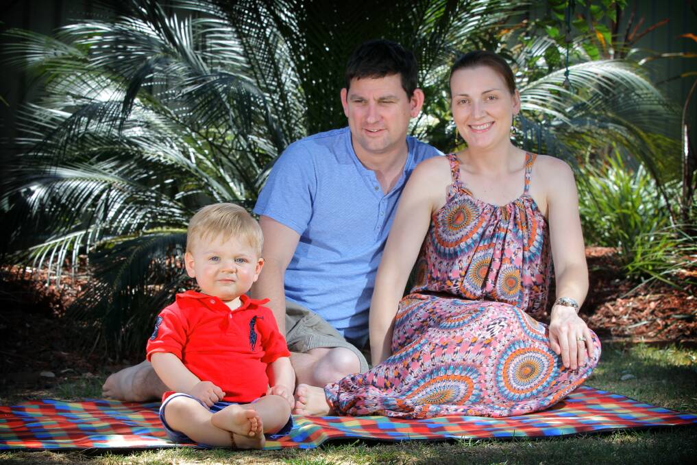 Patrick Knight, 11 months, Joe Knight, and Karen Knight. Patrick was the most popular boys name for Border babies in 2012.