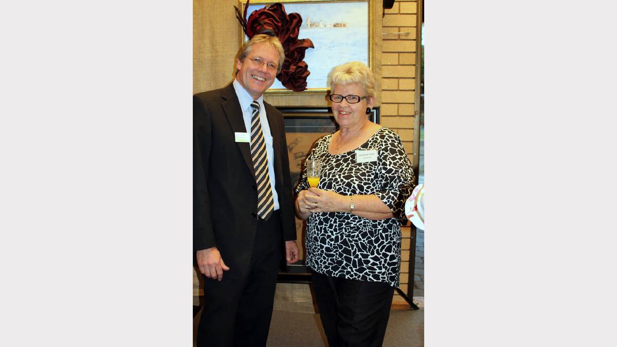 James Jenkins and Marie Lee at the opening of Buds Art Group sale and exhibition at the Thurgoona Community Hall.