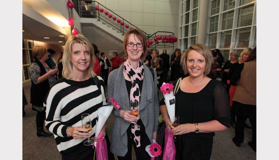 CONNECT PINK LAUNCH: Allison Gould, from Albury, Kerrie Burzacott from Wodonga and Kellie Kadaoui from Albury.
