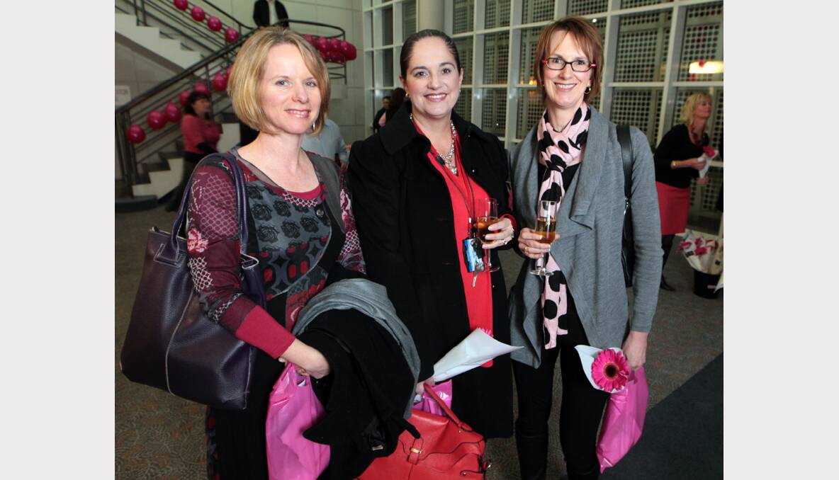 CONNECT PINK LAUNCH: Birgit Schonafinger from Beechworth, Joh Paynter from Lavington and Kerrie Burzacoot from Wodonga. 