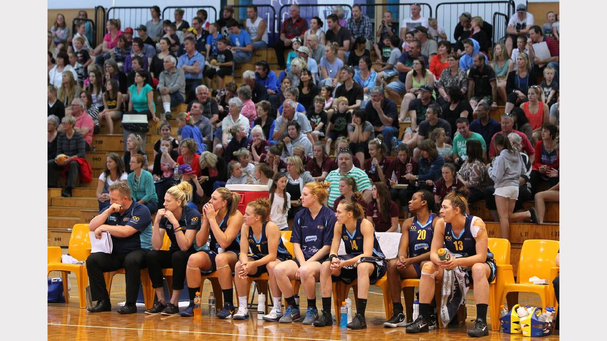A huge crowd filled the arena to watch the WNBL match between Canberra Capitals and Bendigo Spirit at the Lauren Jackson Sports Centre. PICTURE: Matthew Smithwick.