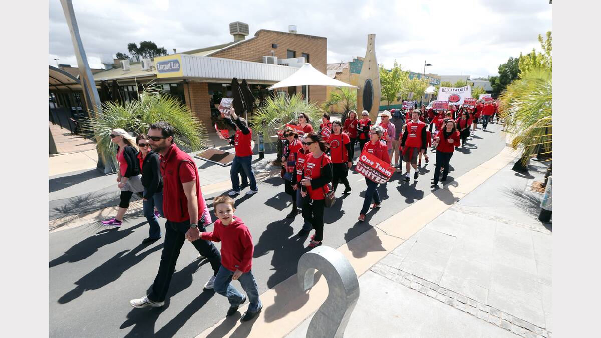 Victorian teacher's march over pay dispute. PICTURE: John Russell.
