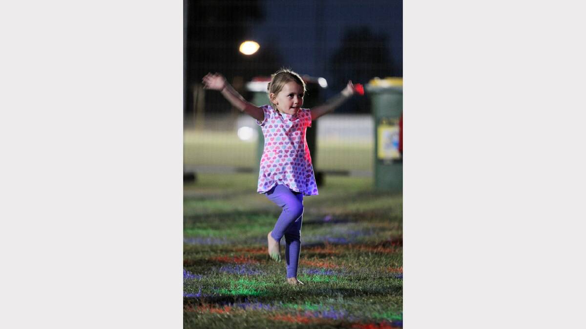 Tilly Mitchener, 4, of Albury, loved dancing to the music by Steve Bowen at Birallee Park. PICTURE: Tara Goonan.