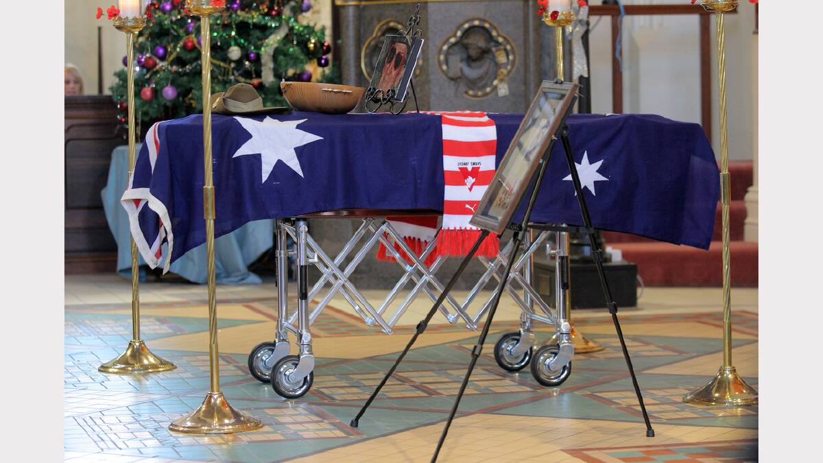 About 500 people attended the funeral service for World War II veteran Wally Moras at St Matthew's Church, Albury. PICTURE: Tara Ashworth.