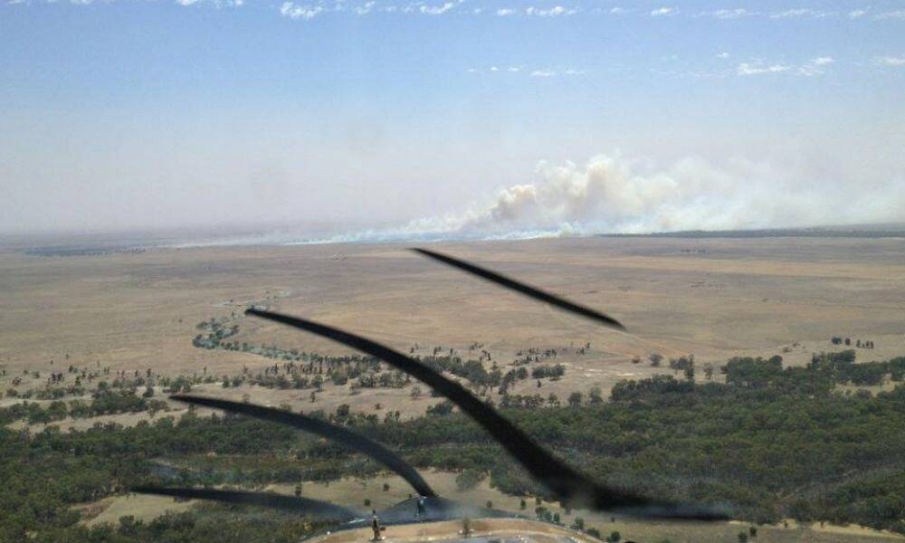 The view of the Conargo fire from a small plane.