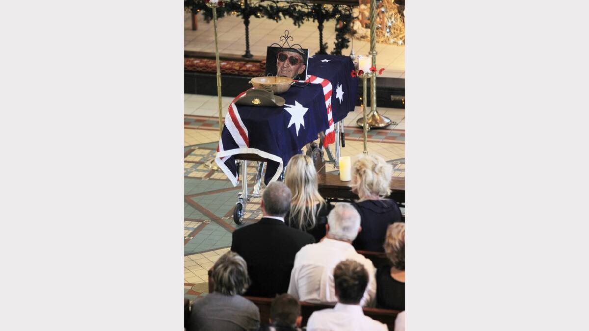 About 500 people attended the funeral service for World War II veteran Wally Moras at St Matthew's Church, Albury. PICTURE: Tara Ashworth.
