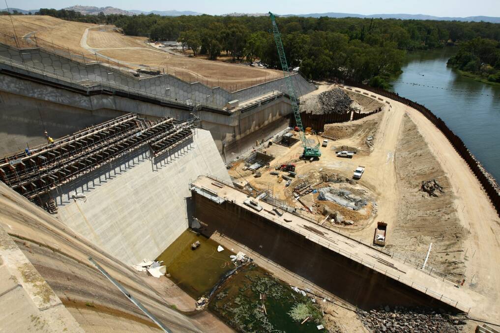 Work on the Hume Dam upgrade continues. Picture: MATTHEW SMITHWICK.