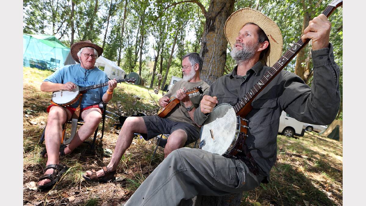 INSTRUMENTS of all kinds will make an appearance at the Nariel Creek Folk Festival this week. Rick Wegrzyn and Howard Gadd will play their banjos, while Mike Giblin, centre, will play his mandolin at Australia’s longest running folk festival.