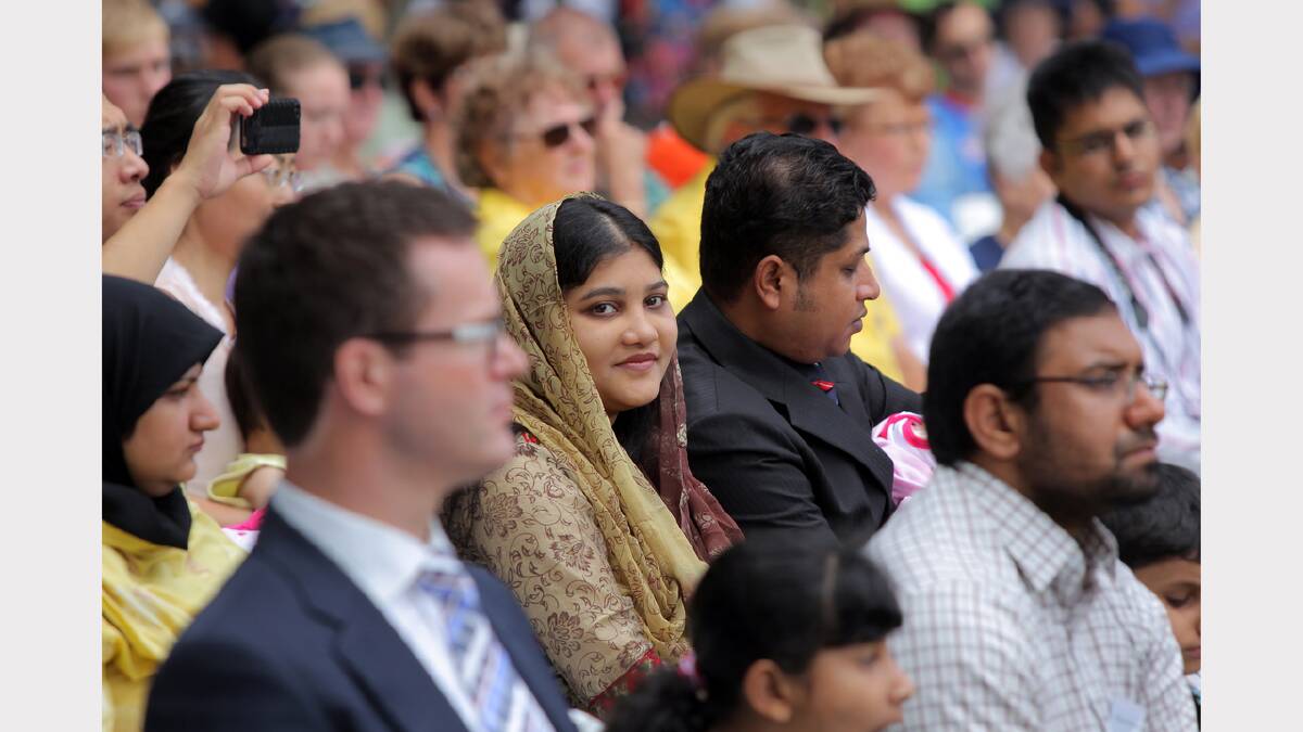 Noreuil Park, Australia Day Ceremony 2013, one of the new citizens in the crowd. PICTURE: Tara Goonan.