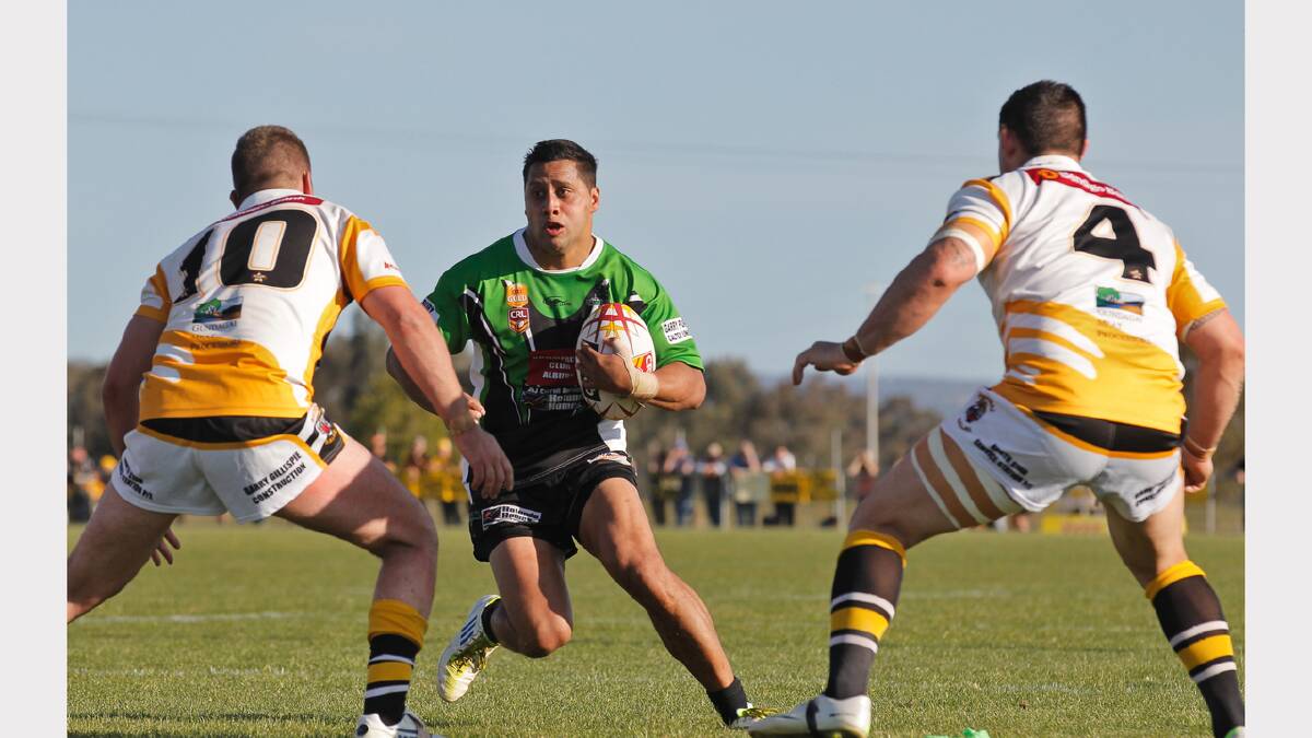 Albury's Dion Belford-Laulu prepares for a quick direction change.
