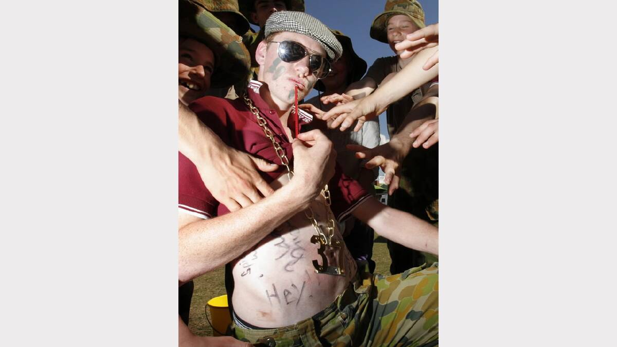 2009 - Jack Radford, 16, from the 37 Army Cadets Unit doing his best drag impersonation.
