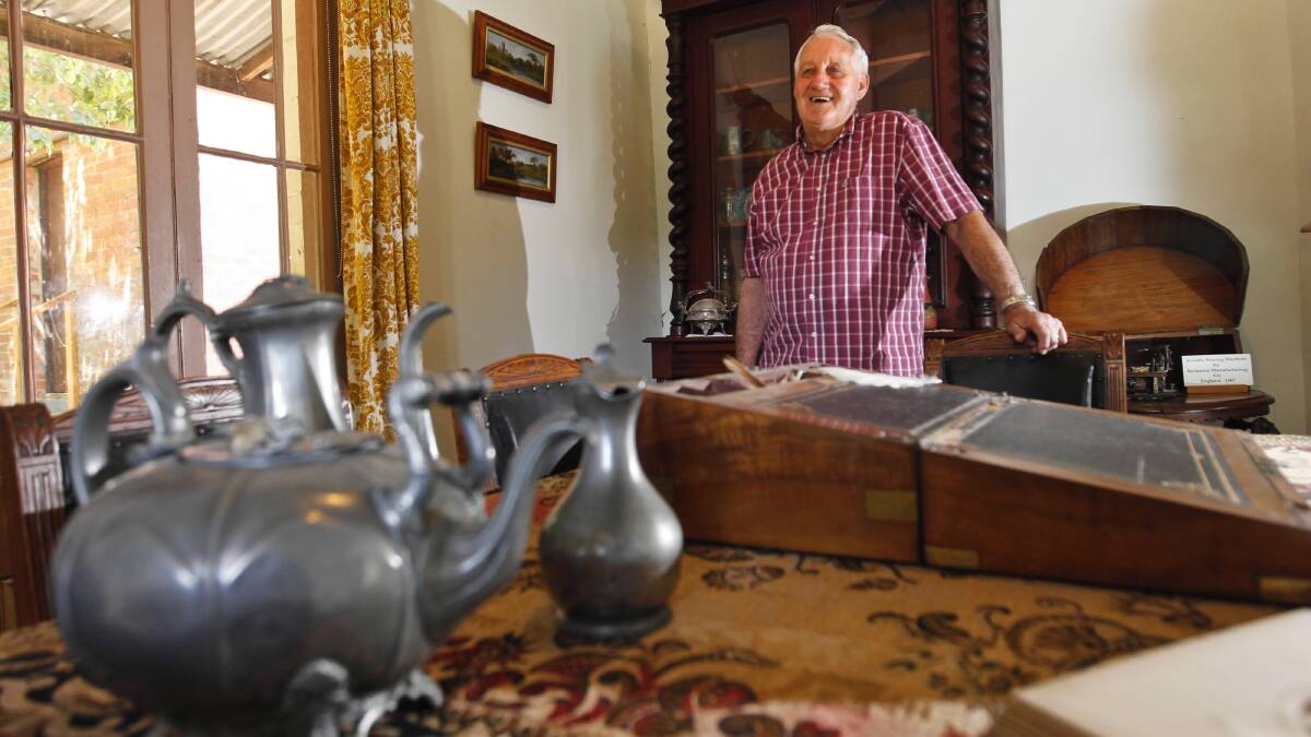 Rex Fuge checks the dining room at the Lake View homestead ahead of the annual Henry Handel Richardson oration and birthday celebration to be held on Friday. Picture: BEN EYLES