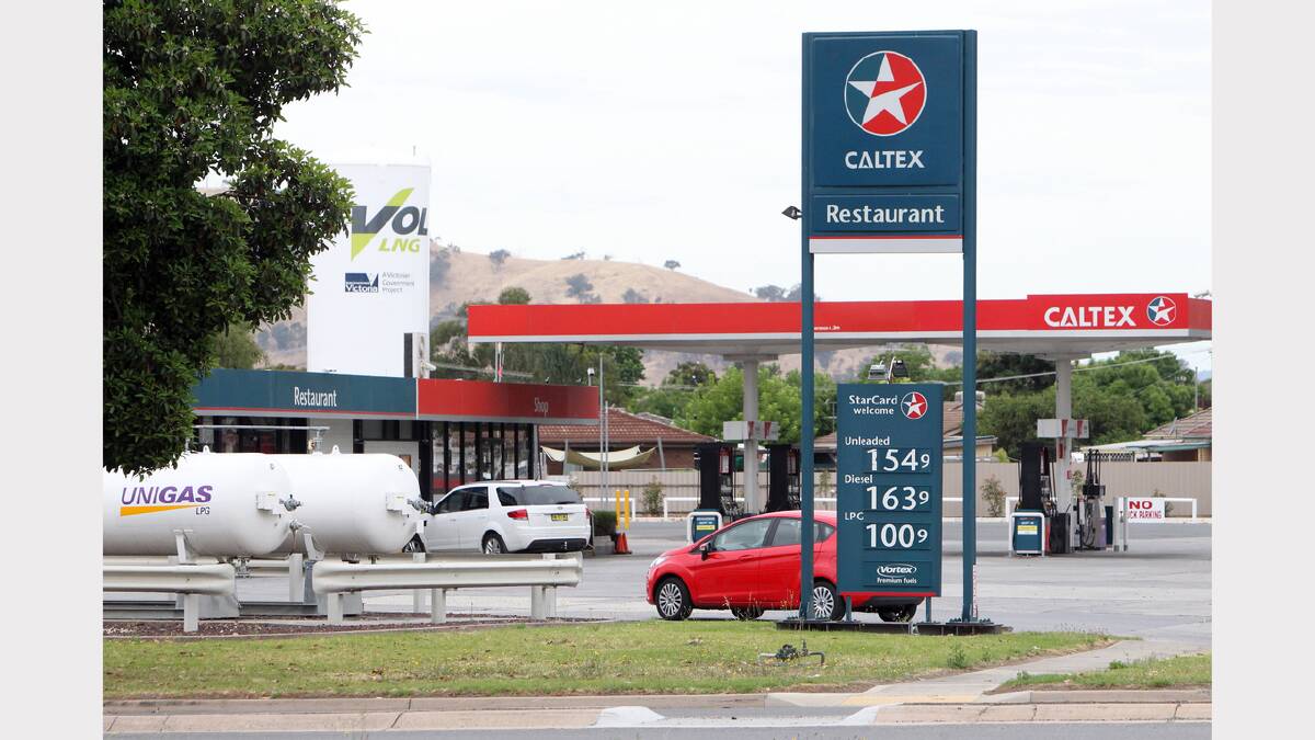 Prices at the Caltex on the corner of Melbourne Road and Melrose Drive.