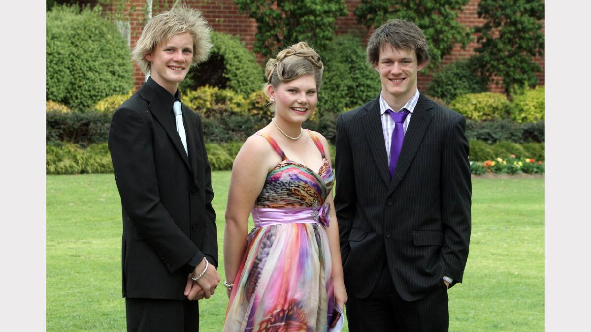 Wodonga Senior Secondary College graduation -  Rhys Moylan, Jess Kirkbride and Jake Morris.