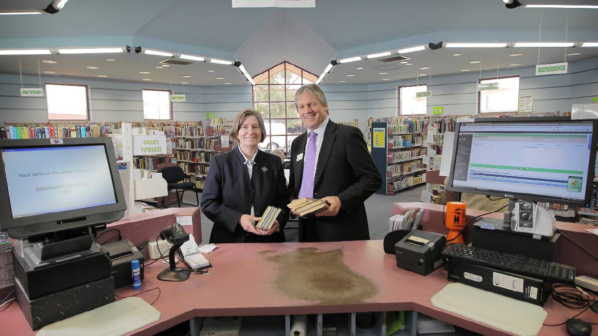 Albury Mayor Alice Glachan and Albury director of community and recreation James Jenkins at the old Lavington Library building, which is set to close. Picture: TARA GOONAN