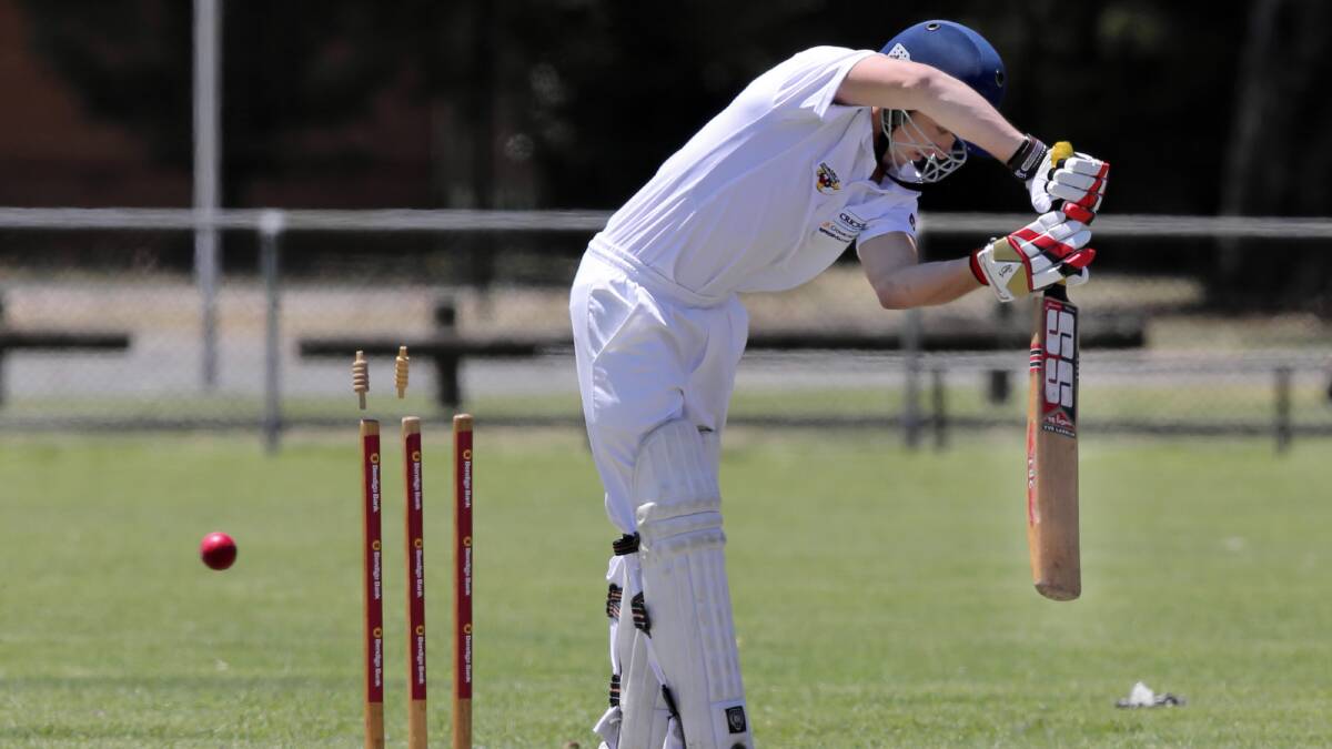 Shaun Mannagh playing for Cricket Albury Wodonga. Picture: PETER MERKESTEYN