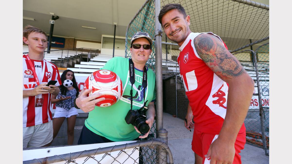 Harry Kewell is greeted by some fans. Pictures: JOHN RUSSELL