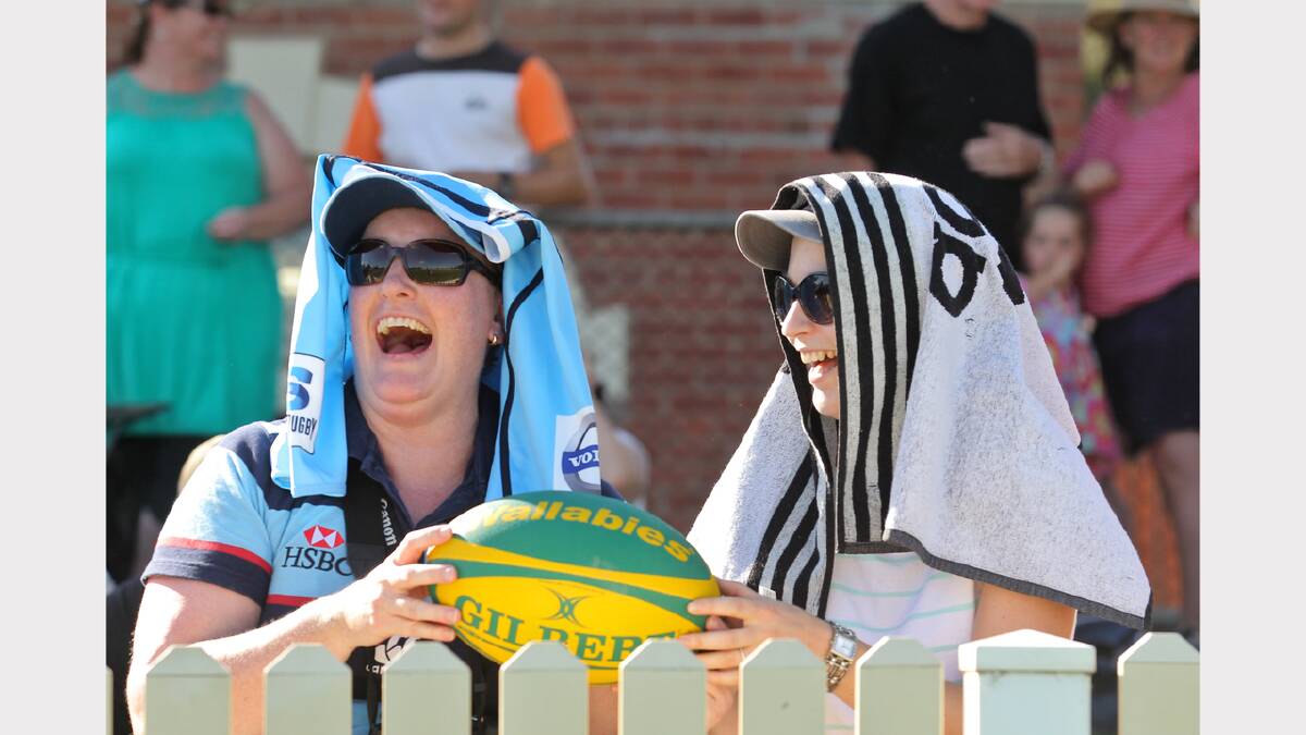 Catherine Manthey and Steph Grove tried to keep cool during the match. 