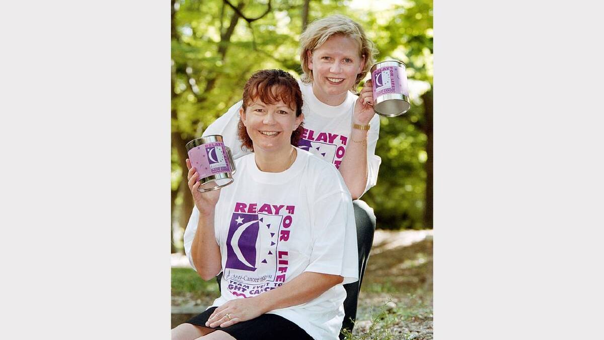 2000 - Research nurses Debbie Wiltshire and Nicole McMonigle raising money at the new private hospital. 