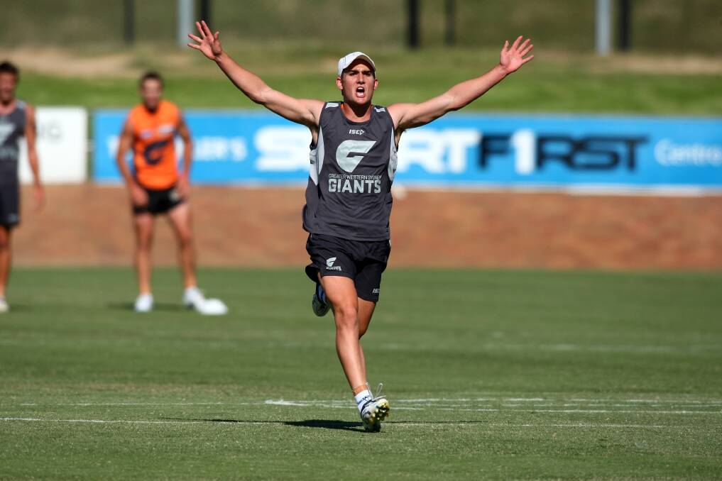 Anthony Miles during a GWS training session in Lavington in 2011. 