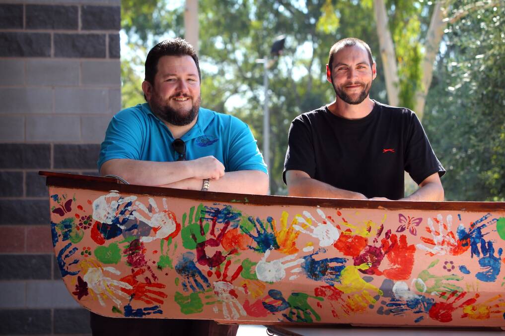Shane Cole and Paul McGaughlin say Wodonga TAFE’s River 2 Recovery project has greatly enhanced their lives. Picture: MATTHEW SMITHWICK