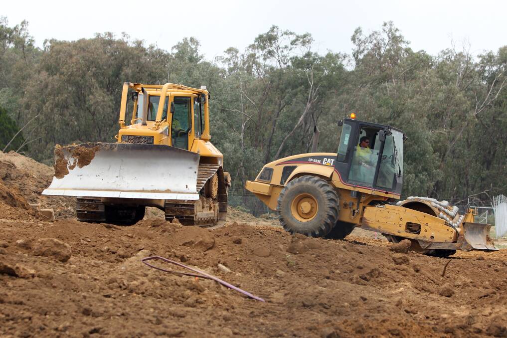 Heavy machinery in operation for the expansion going on at Beechworth Correctional Centre.