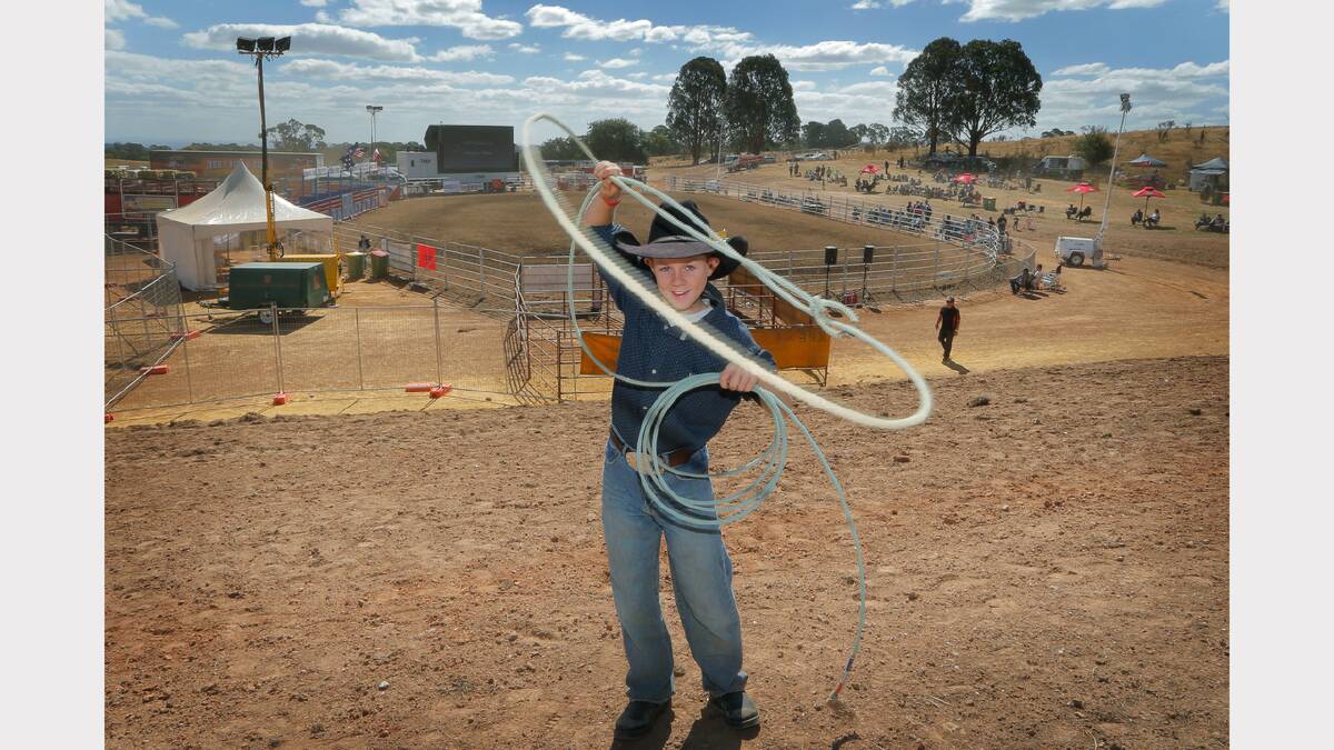 Jackson Guilford, 9, of Leeton, competed in the morning and was there to watch his dad who is a champion cowboy. 