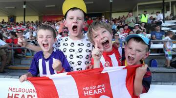 Keen Border Heart fans Alex Roach, 8,Fletcher Privan, 11, and his brother Toby, 8,  and Samuel Guthrie, 8.