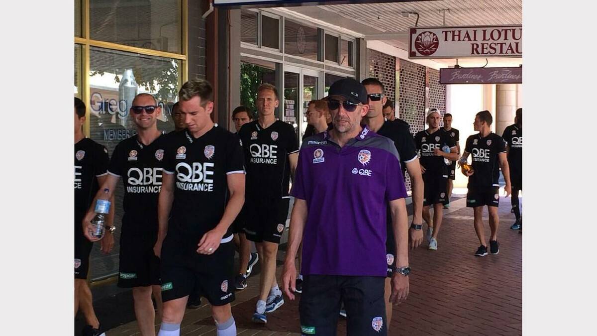 Perth Glory FC - Captain's walk before pre-match briefing.