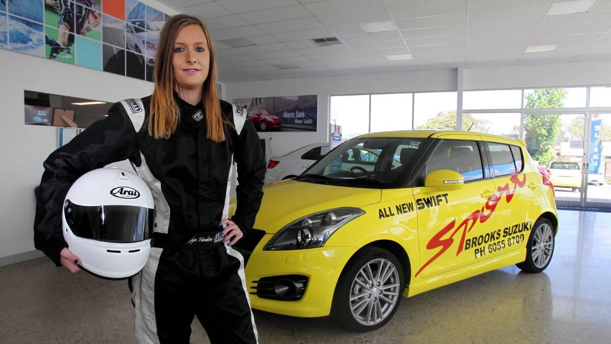 Racing car driver Katilyn Hawkins needs money to compete in the next round of the Australian Suzuki Swift Racing Series.  