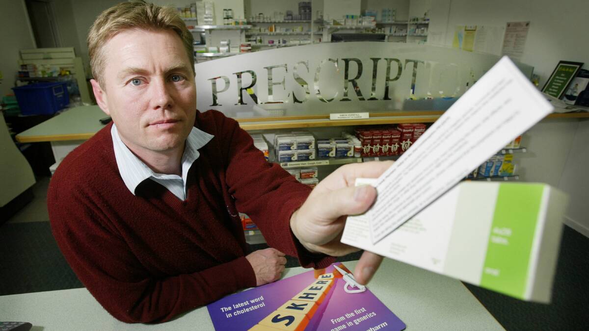 Simon Horsfall pictured with the medication when The Border Mail first reported on the issue in 2005. 