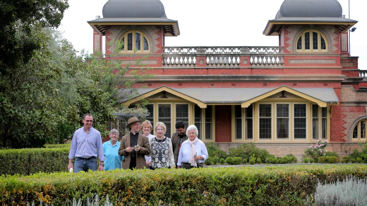 Davis Sanders Project Manager Rory Nelson, Sandra Macleod-Miller, and Father Peter Macleod-Miller discuss plans for the renovations to make Adamshurst a residential home again. Picture: TARA GOONAN