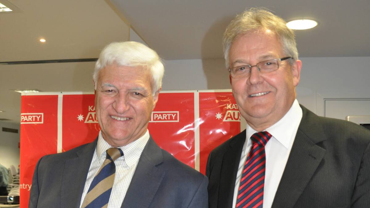  Bob Katter and his 2013 Farrer election candidate Ken Trewin.