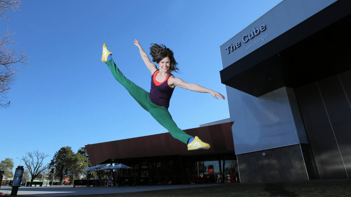Jana Castillo getting ready to perform in Happy As Larry at The Cube, in Wodonga. Picture: TARA GOONAN